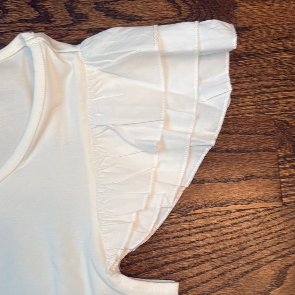 White Ruffle Sleeve Top - Amazon - Picture 4 of 4